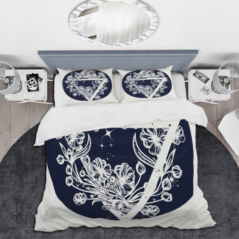 Magic Flowers Is Triangle - Ensemble de housse de couette vintage - Microfibre de polyester