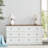 Farmhouse Dresser with Power Outlet, 6-Drawer Storage Organizer Chest, Rustic Dresser For Bedroom, Living Room, Hallway