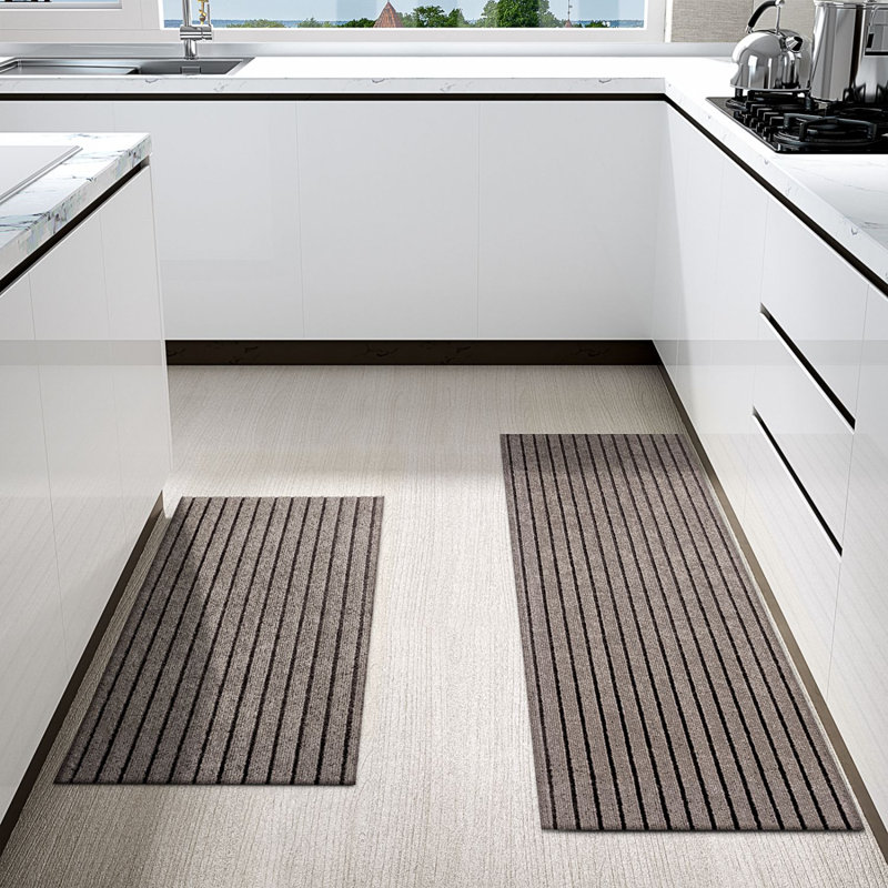 Tapis de cuisine Danyielle, Tapis de couloir 1 pi 5 po x 3 pi 3 po, Brun