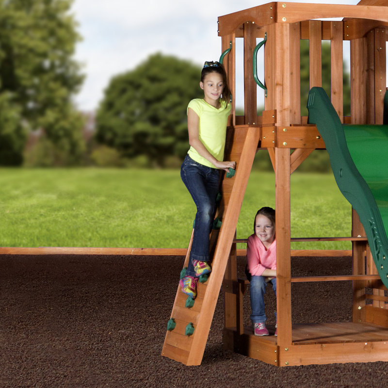 Backyard Discovery Cedar Swing Set with 2 Swing(s) , 1 Slide(s)