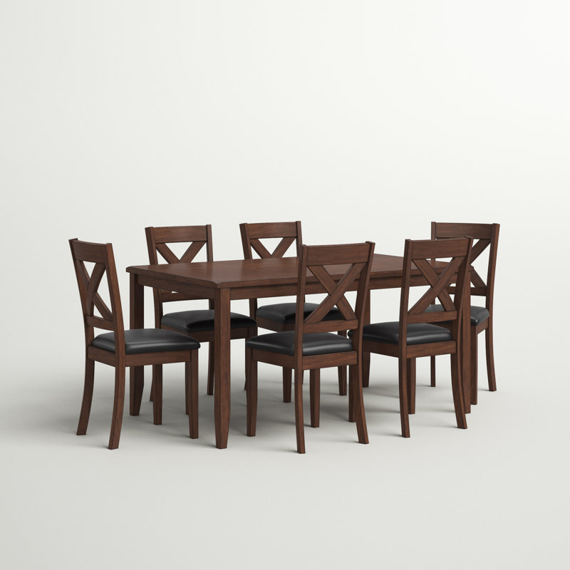 Lashbrook 6 - Person Four Leg Dining Set, Brown