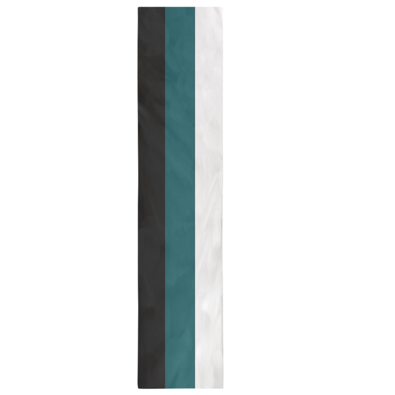 New Orleans Football Stripes Table Runner, 72" x 16", Polyester, Philadelphia Throwback Football Black/Dark Green