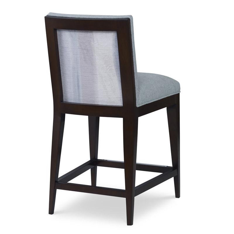 Logan Bar & Counter Stool, American Walnut, Filigree Ivory, Bar Stool (30" Seat Height)