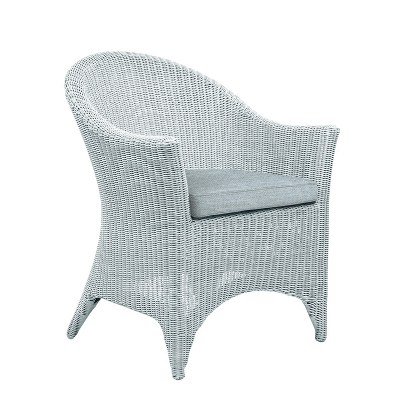 Cape Cod Patio Dining Chair with Cushion (Set of 2), Ocean, Cape Cod White
