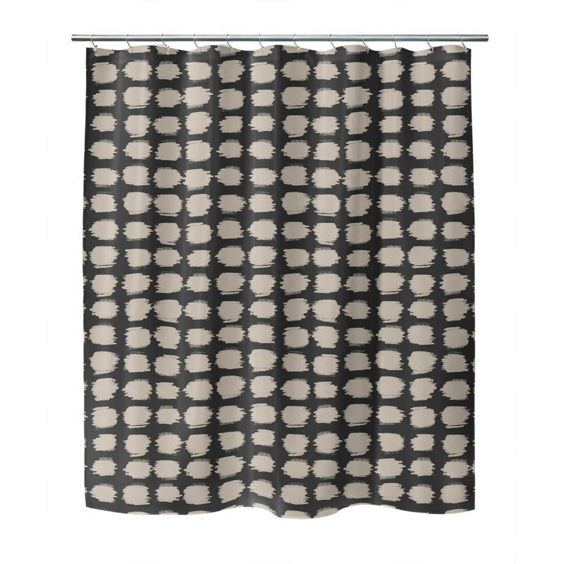 Rideau de douche ultra-mince à pois, Gris anthracite