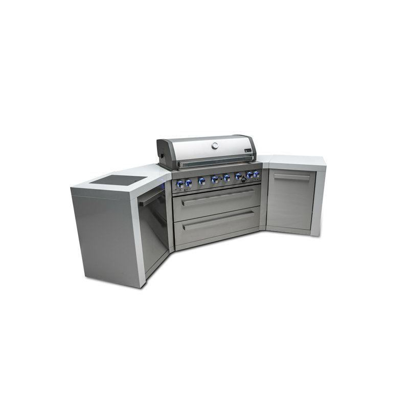 Stainless Steel 18" 5-Piece 6-Burner Natural Gas Modular Outdoor Kitchens