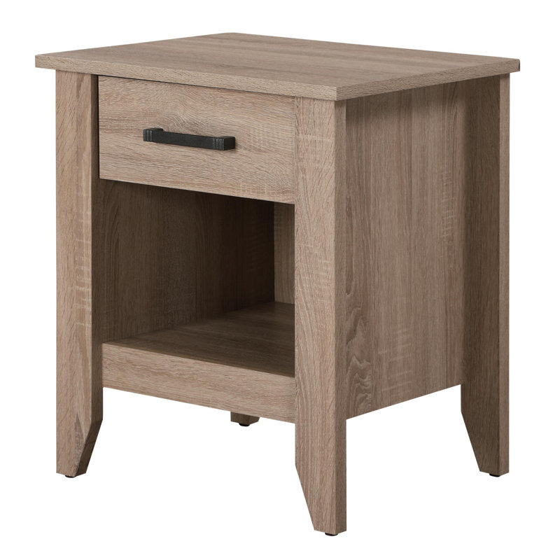 Rodel Wooden Nightstand with drawer Modern Nightstand, Brown