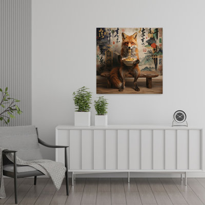Foxy Noodles Contemporary Fox Forest Wall Art Print