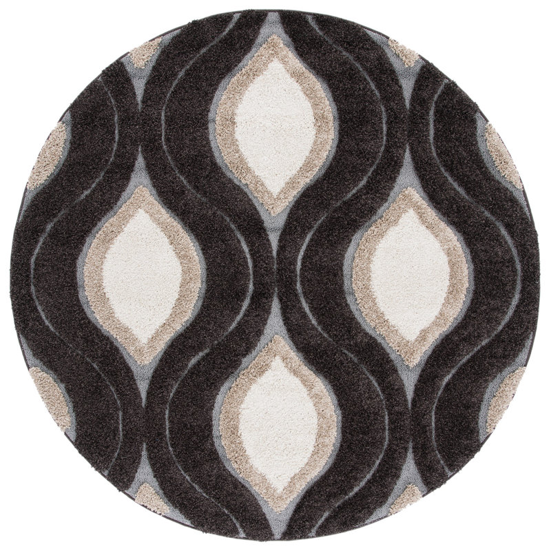 Altura Shag Performance Geometric Rug, Round 6'7"