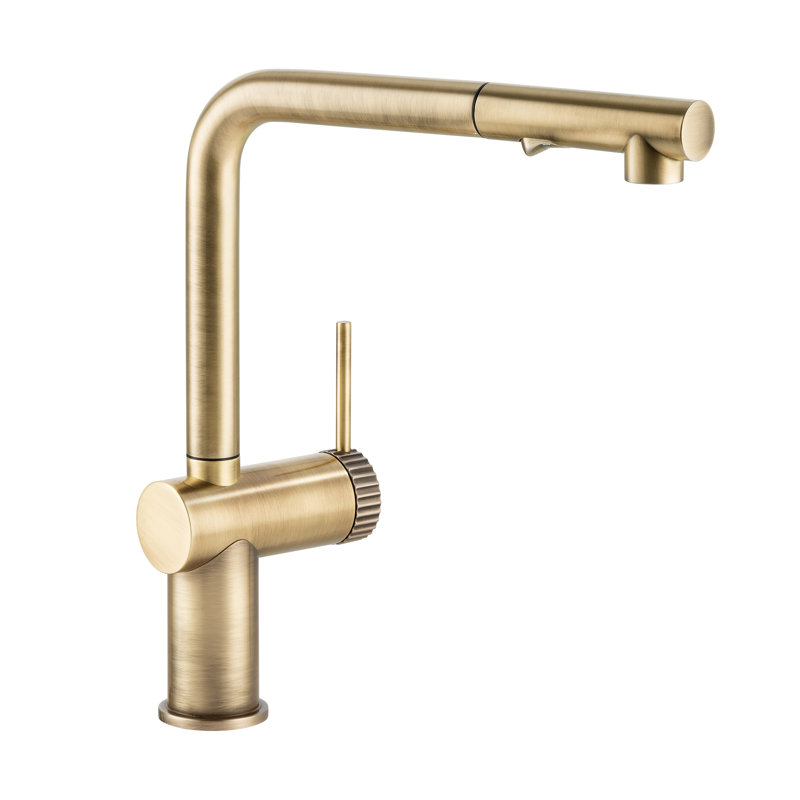 Abode Designs Pull Out Kitchen Faucet, Antique Brass