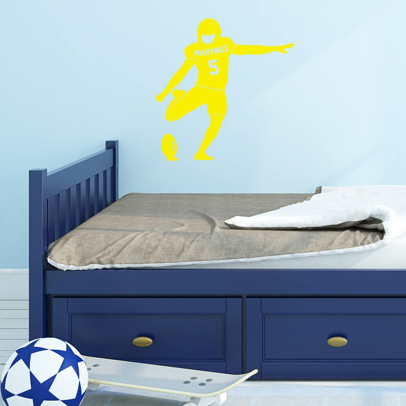 Adhésif décoratif trinquette de football personnalisé football sur pied Trinx - CS99, H 13 po x l 13 po, Jaune