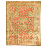 Hand Knotted Wool Area Rug in Red And Blue