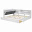Lit moderne, lit plateforme en bois avec tête de lit, tablettes et 2 tiroirs