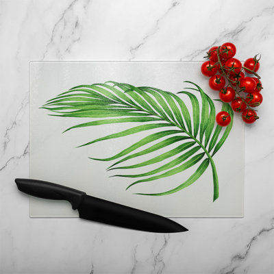 Botanical Leaf Glass Chopping Board