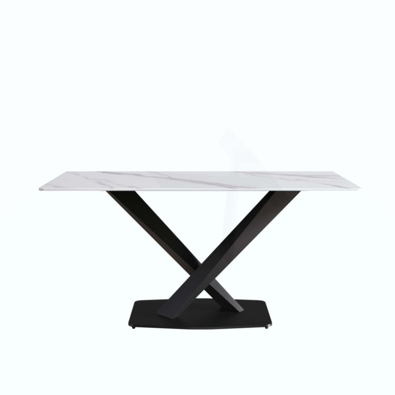 Table de salle à manger Modern, H 29,53 po x L 63 po x l 31,5 po, Blanc