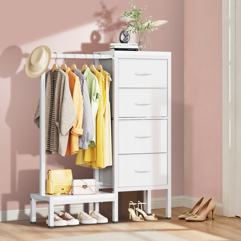 76.2cm W Metal Storage Rack, 111.8cm H x 76.2cm W x 30cm D, White