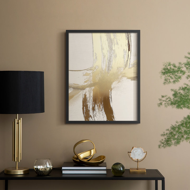 "Abstract", abstrait encadré, prêt à accrocher, H 10 po x l 8 po, Noir