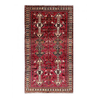 One-of-a-Kind 5'5"x10'3" Area Rug in Red /Beige/Navy Blue