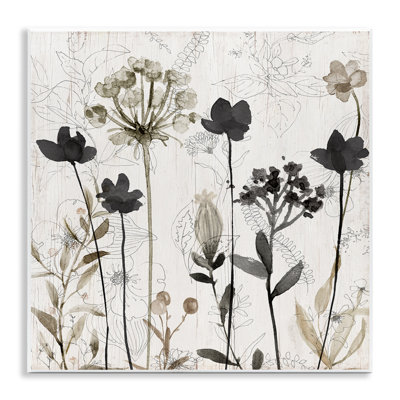 Abstract Overlapping Flower Sprigs Wall Plaque Art by Livi Finn