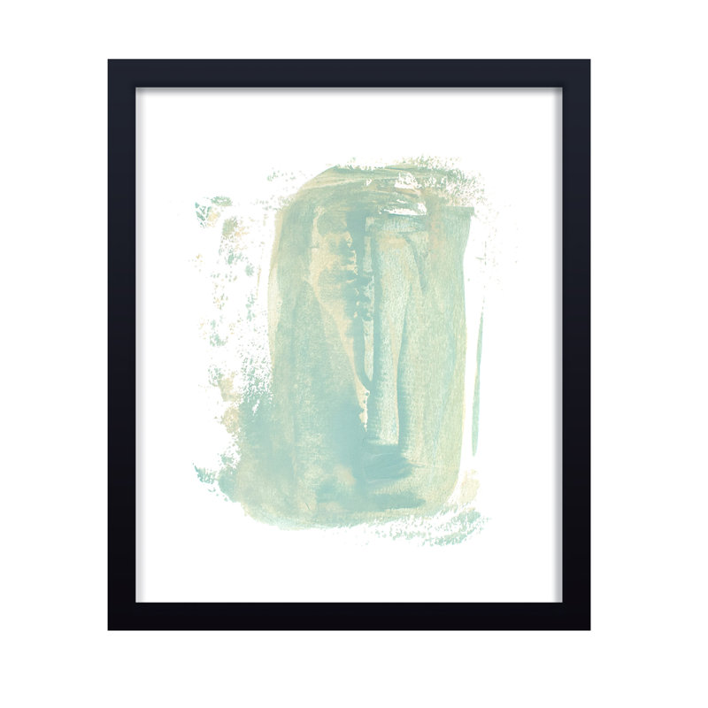 'Sea Green Wave' Framed Print Wall Art, 16" H x 12" W x 1.125" D, Black, Framed Print