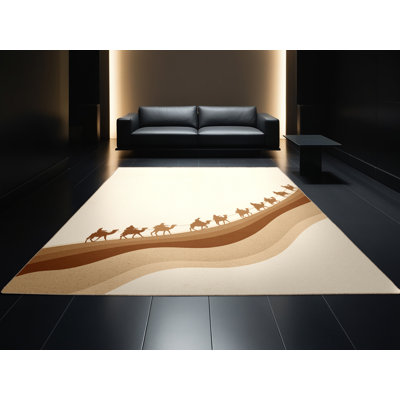 Tapis beige moelleux moelleux et moelleux de couleur caramel du désert Sahara