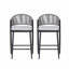 Ensemble de 2 tabourets de comptoir de patio extérieur, structure en métal d'une hauteur de siège de 26 po avec dossier en forme de feston en rotin de polyéthylène-1828047778-1828047777