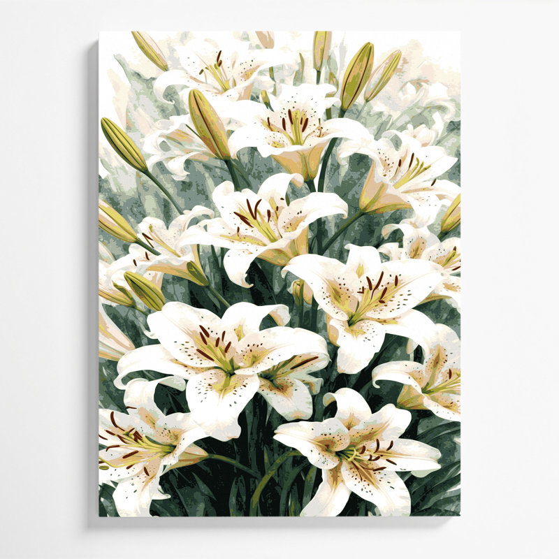 "Watercolor Botanical 6", art mural sur toile blanche, H 11 po x l 14 po