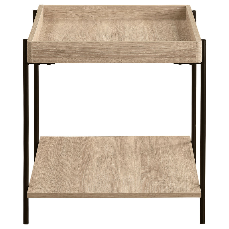 Light Brown Square Engineered Wood End Table