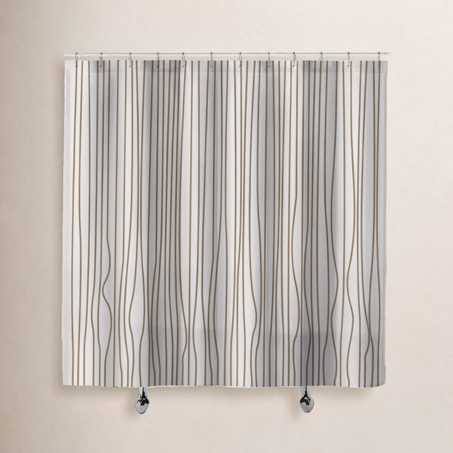 Coco Polyester Shower Curtain, Beige