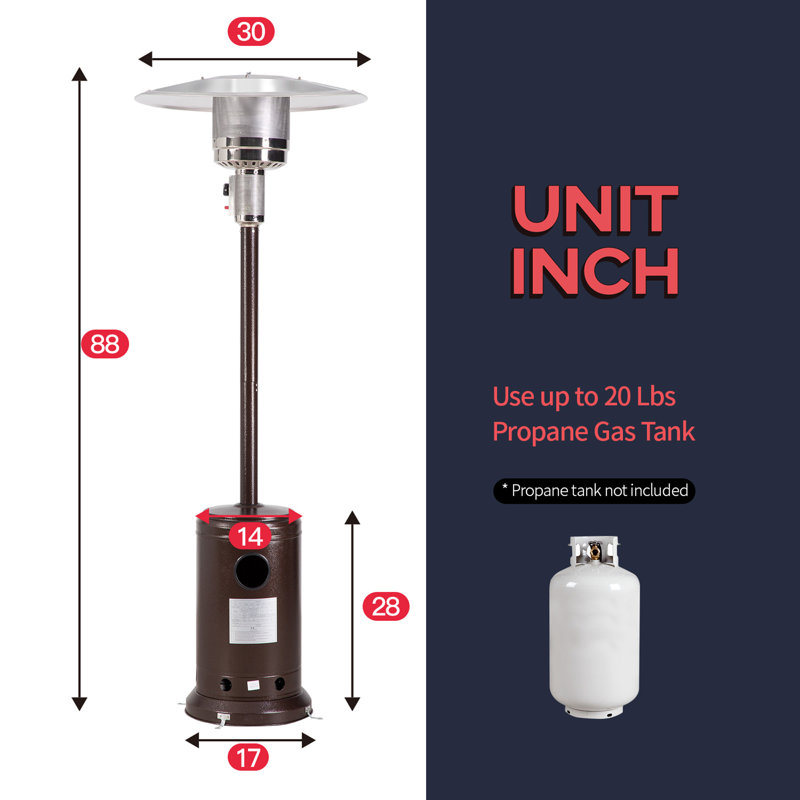 Bronze 41,000 BTU Propane Patio Heater with Safety Shut-Off