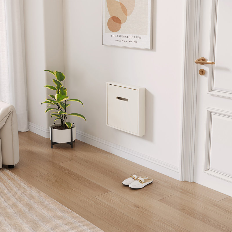 Modern Wall-Mounted Folding Shoe Bench, Minimalist and Space-Saving