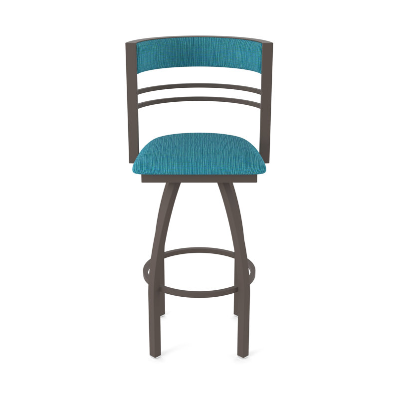 Hunter Swivel Stool, Tabouret de bar (siège d'une hauteur de 30 po), Bronze, Tissu-graphique marée