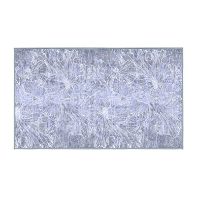 Marcion Hand Loomed Washable Floral Indoor Rug