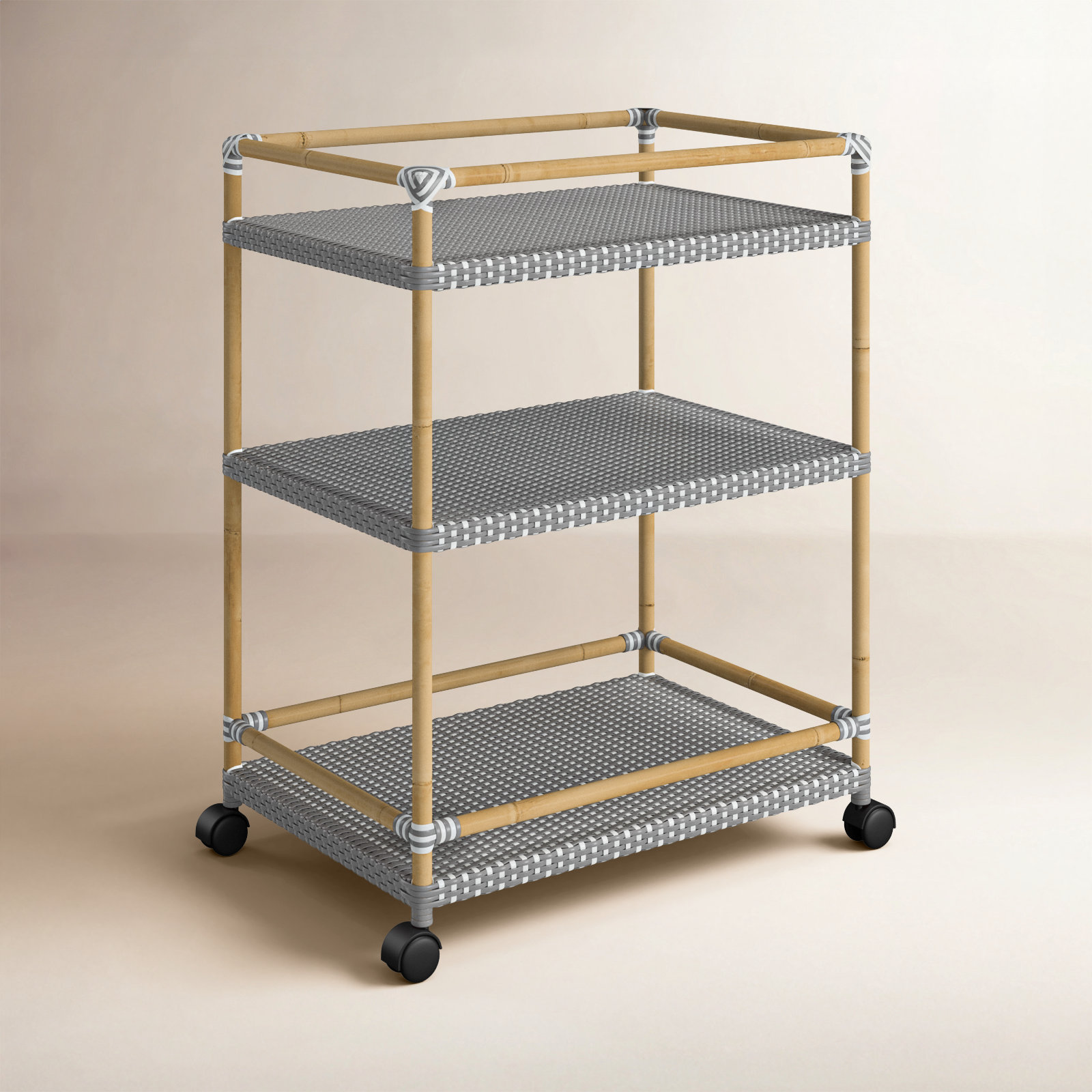 Ellie Bar Cart, Gray/White