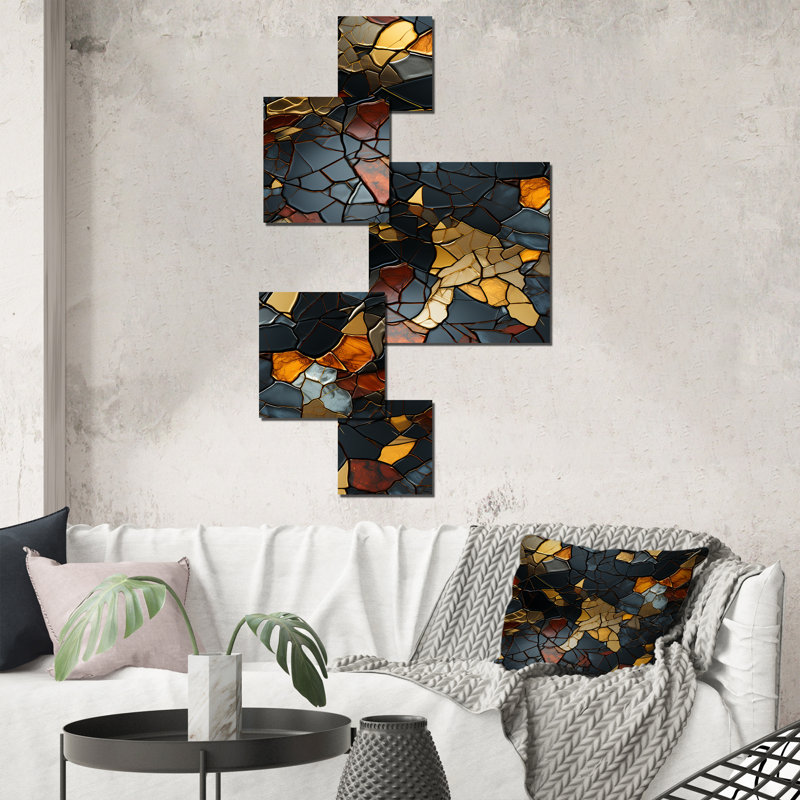 Carrelage mosaïque doré et noir II