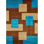 Tapis bleu/brun tissé à la machine Melfa-24619473
