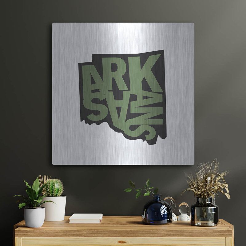  «Arkansas 2» par Art Licensing Studio, art mural en métal, 24 po x 24 po, H 24 po x l 24 po