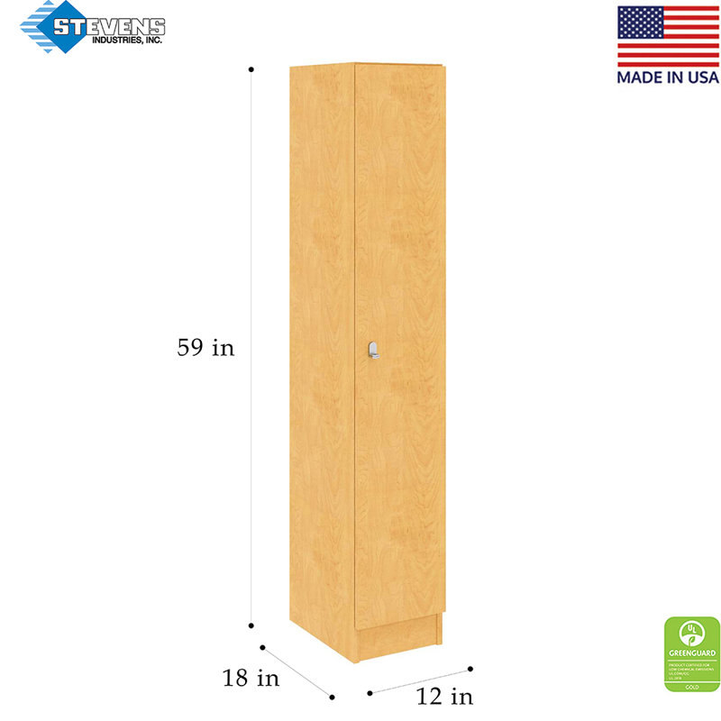 Armoire de vestibule de classe simple à un compartiment avec porte, Érable