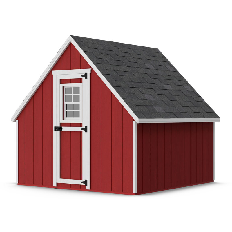Red and White Wooden A-Frame Chicken Coop Kit