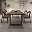 Table de salle à manger rectangulaire en bois massif Nut-Brown-168452220
