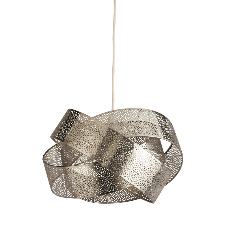 Paniz 23cm H Metal Novelty Lamp Shade ( Uno ) in Satin Nickel