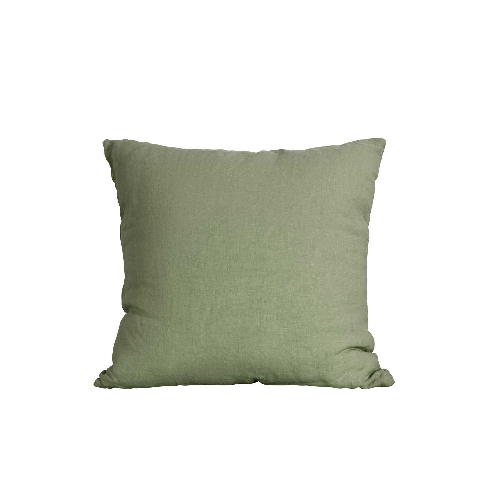 Clara 100% French Linen Accent Pillow, Olive Green