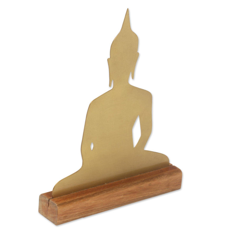 Sculpture en laiton de Bouddha assis Hollins