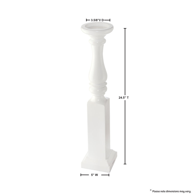 Support de broche en bois, Blanc, H 24,5 po x l 5 po x P 3,5 po