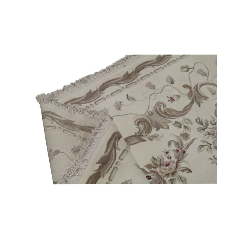 Hand-Knotted High-Quality Gray and tan Area Rug