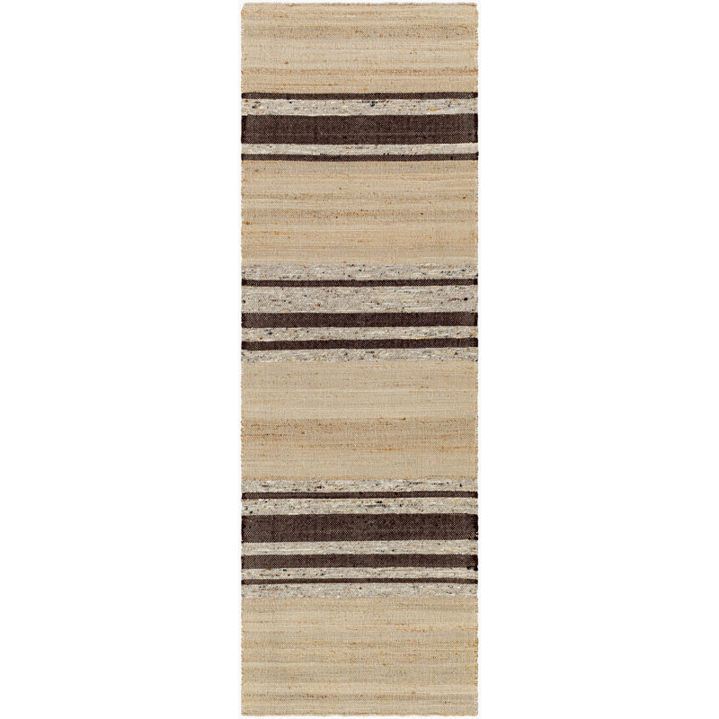 Striped Indoor Rug, Runner 2'6" x 8', Khaki