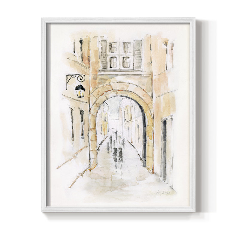 «Venice Market Day II», reproduction encadrée - bois massif, Blanc, H 28 po x l 22 po