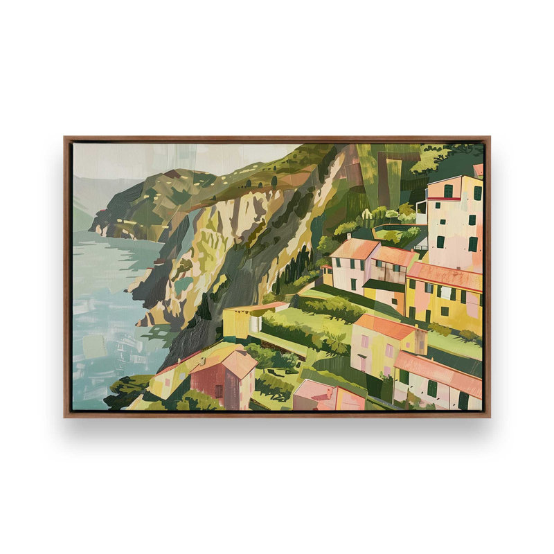 Charme Amalfi Hillside I, H 21 po x l 31 po, Cadre flottant, Noyer