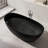 Fslefay 65''x 33'' Black Freestanding Bathtub Solid Surface Deep Soaking Tubs-124538262