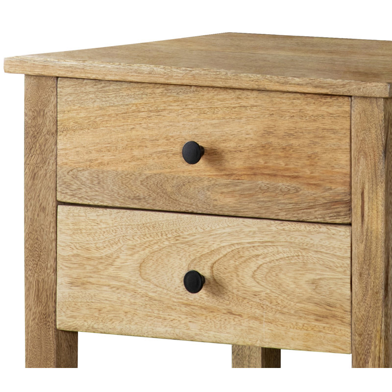 Table d'appoint à 2 tiroirs Brunswick Natural Mango